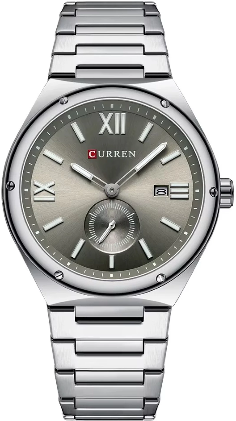 Curren RD-204 Silver Ρολόι με Ασημί Καντράν και Ασημενιό Μπρασελέ
