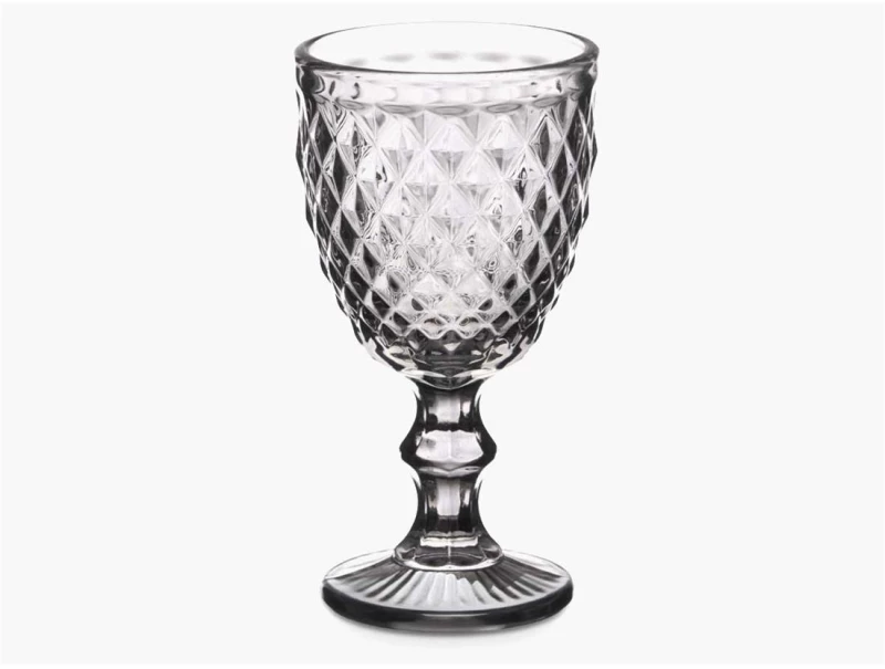Ποτήρι κρασιού με πόδι  DIAMOND  γκρι220ml/ Φ8Η15cm