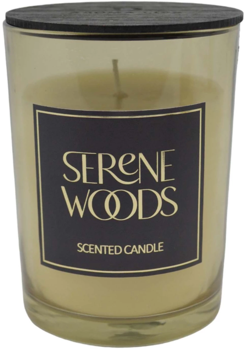 ΑΡΩΜΑΤΙΚΟ ΚΕΡΙ SERENE WOODS ΣΕ ΓΥΑΛΙΝΟ ΔΟΧΕΙΟ ΜΕ ΚΑΠΑΚΙ 8x8x10,5εκ.  - Ankor 833184
