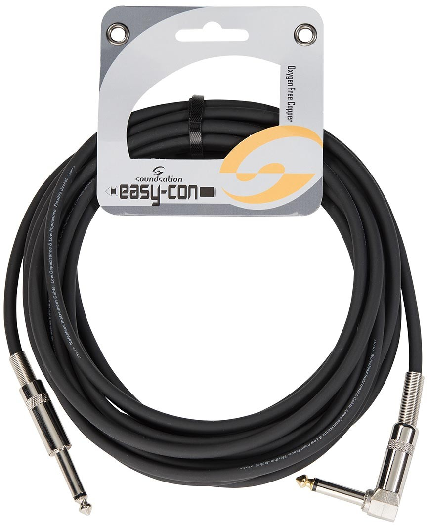 Καλώδιο Οργάνου Soundsation Easy-Con Jack Male Mono-Jack Male Mono Γωνία 6.00m EICJJP-6BK