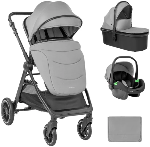 Kikka Boo Stroller 3in1 with carrycot Ava Grey