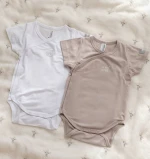 BAMBOOM Κορμάκι Κοντομάνικο 2τμχ κορμάκι White-Camel 528-33 Κορίτσι
