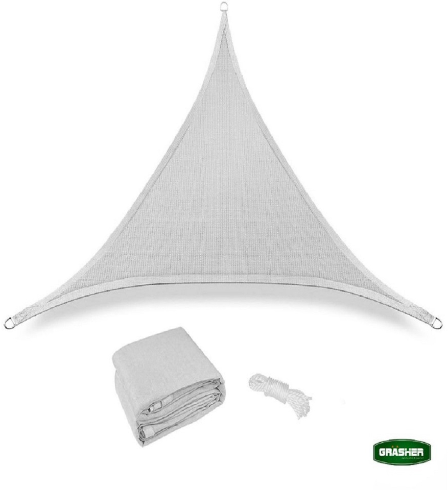 Grasher Ε220 Πανί σκίασης τρίγωνο με κρίκους 180gr/m²  5x5x5m Γκρί / 103612