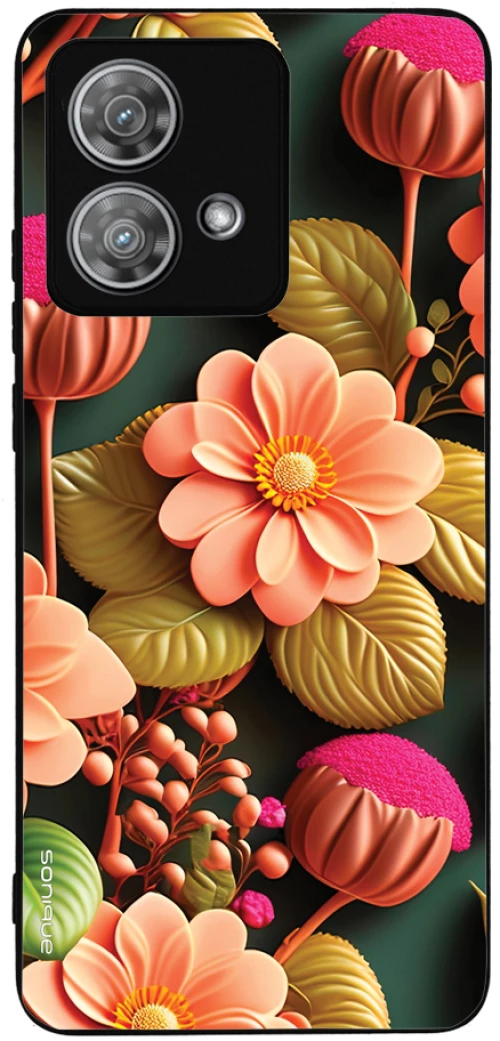 Θήκη Sonique 3D Flower Series για Motorola Edge 40 Neo 5G Σομόν