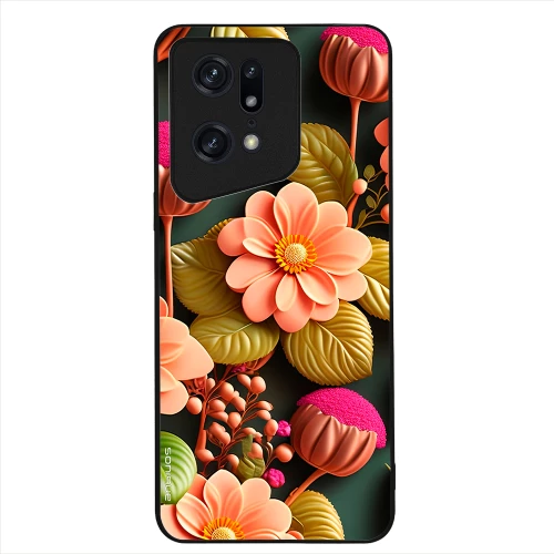 Θήκη Sonique 3D Flower Series για Oppo Find X5 Pro 5G Σομόν