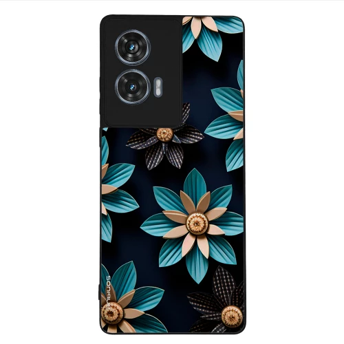 Θήκη Sonique 3D Flower Series για Motorola Edge 50 Fusion 5G Γαλάζιο