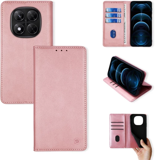 Θήκη Πορτοφόλι Vintage Magnet Wallet Sonique Xiaomi Redmi Note 14 Pro 5G / Redmi Note 14 Pro Plus 5G / Poco X7 5G Ροζ Χρυσό