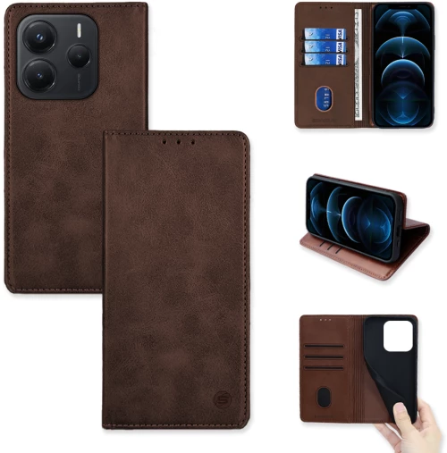 Θήκη Πορτοφόλι Vintage Magnet Wallet Sonique Xiaomi Redmi Note 14 5G Καφέ