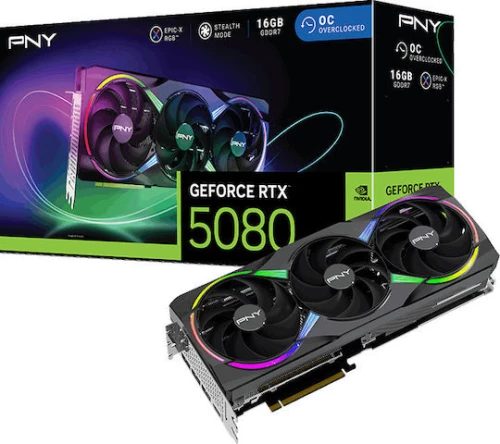 PNY GeForce RTX 5080 16GB GDDR7 EPIC-X RGB Overclocked Κάρτα Γραφικών VCG508016TFXXPB1-O (VCG508016TFXXPB1-O)