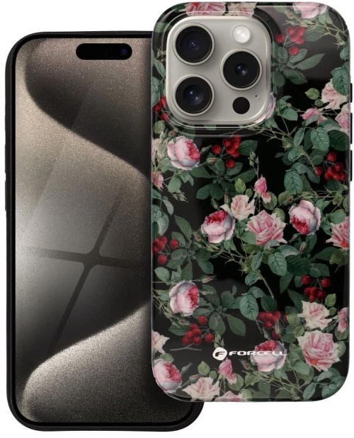 FORCELL F-PROTECT Mirage, Military Drop-Tested case compatible with MagSafe for IPHONE 15 PRO rose drama