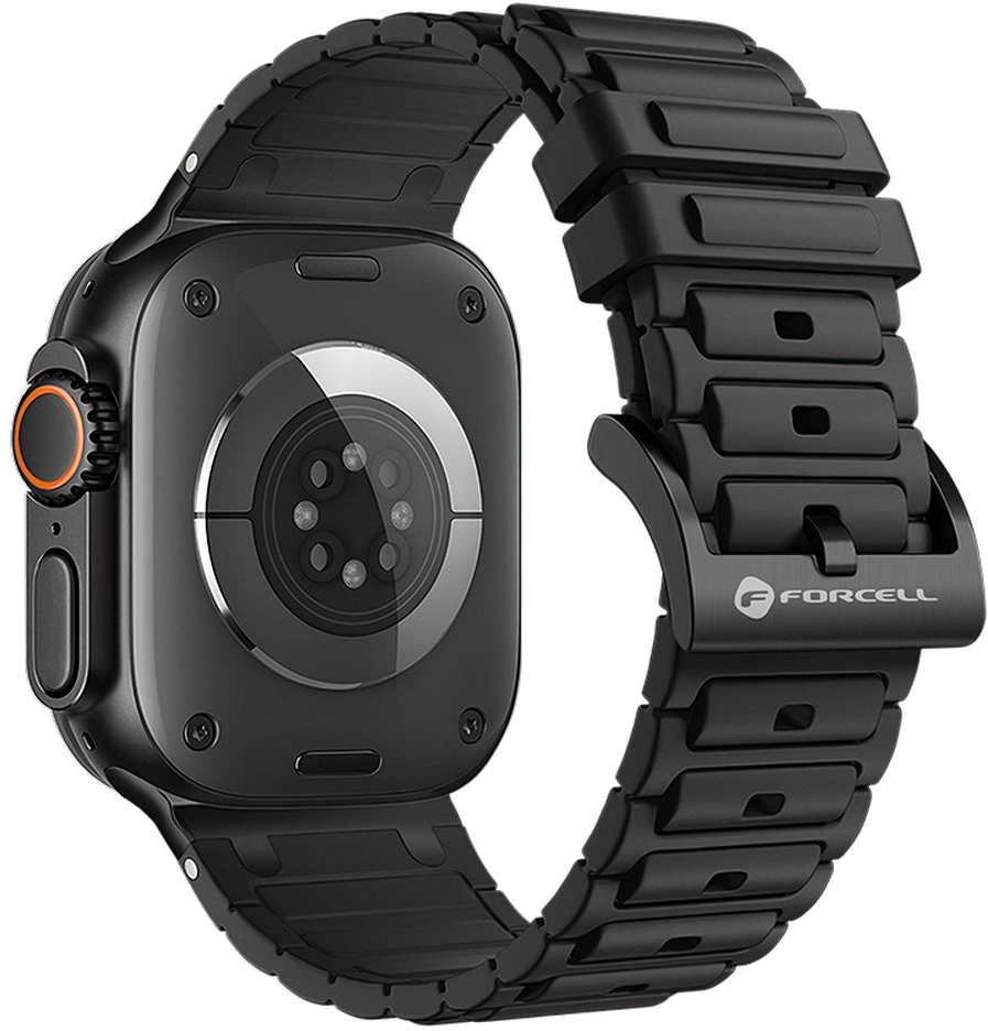 FORCELL F-DESIGN FA06 silicone strap for APPLE Watch 42 / 44 / 45 / 49 mm black