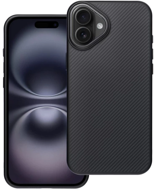 Carbon Elite Mag Cover compatible with MagSafe for IPHONE 16 PLUS black