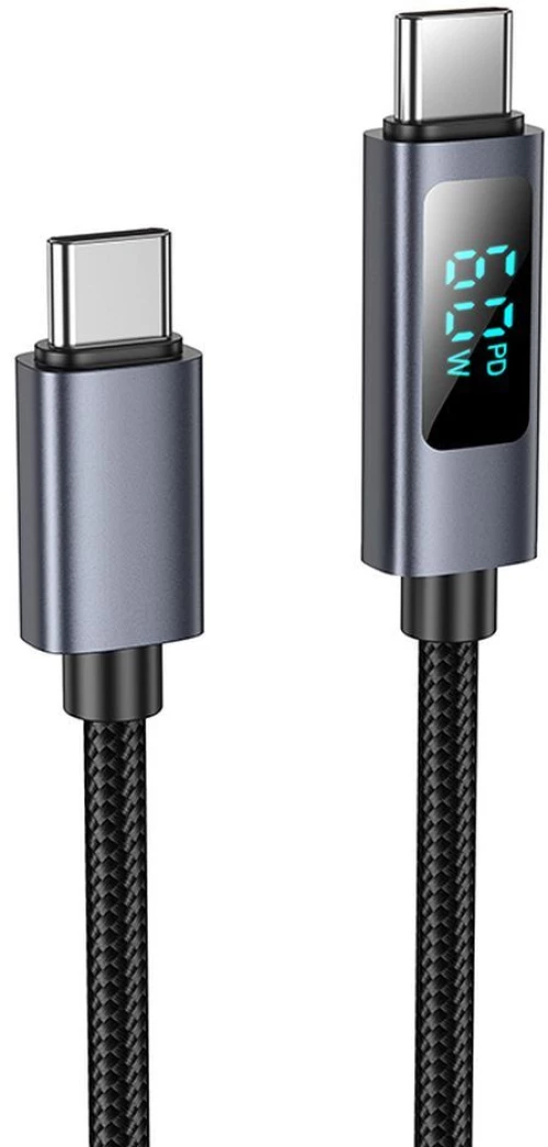 HOCO cable Type C to Type C with display 3A 60W X112 1 m black