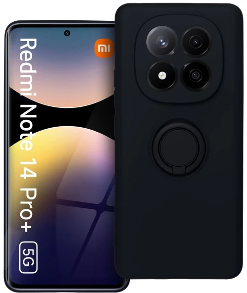 SILICONE RING case for XIAOMI Redmi Note 14 Pro Plus 5G black