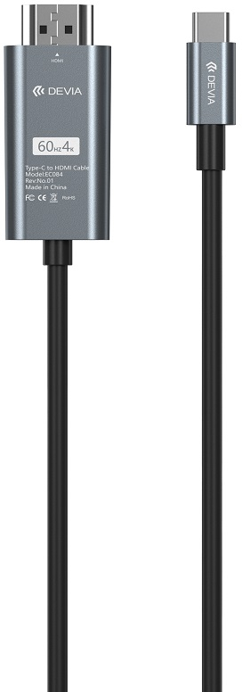 Devia cable Storm EC084 USB-C - HDMI 4K 60 Hz 2,0 m black