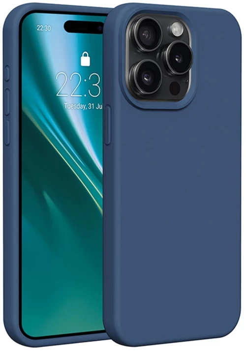 Etteri Silicone case for iPhone 15 Pro 6,1" dark blue