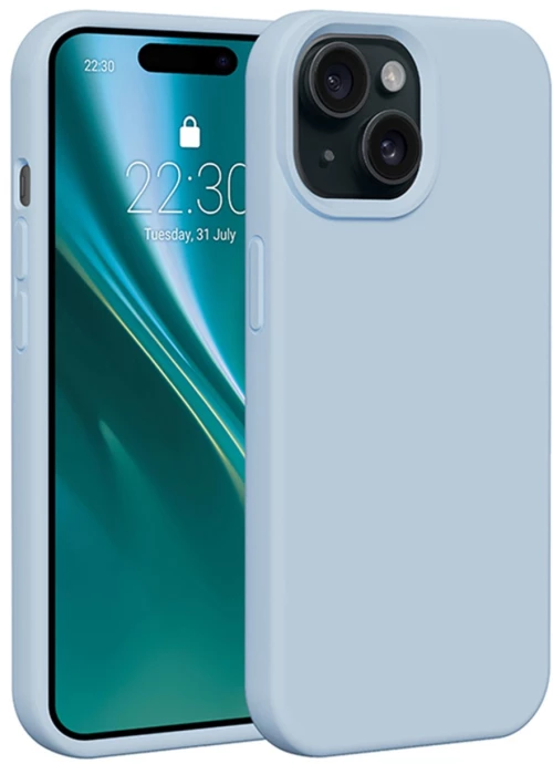 Etteri Silicone case for iPhone 15 6,1" light blue