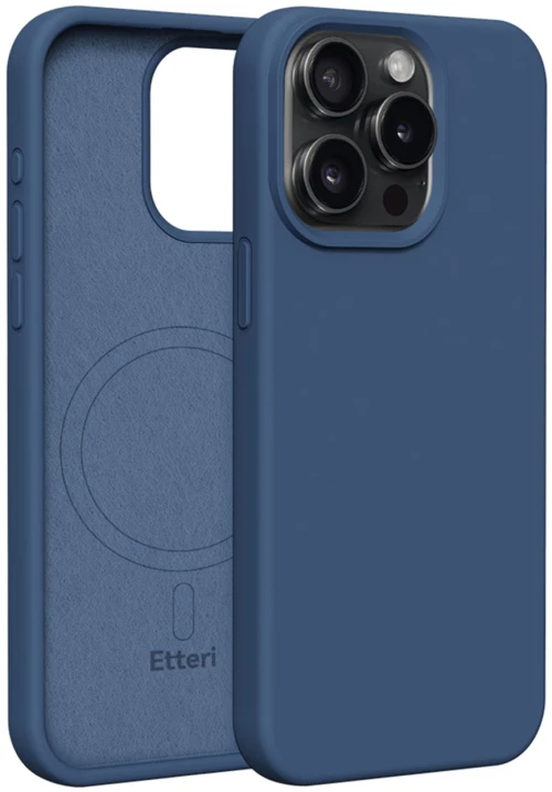 Etteri Silicone Mag case for iPhone 15 Pro Max 6,7" dark blue