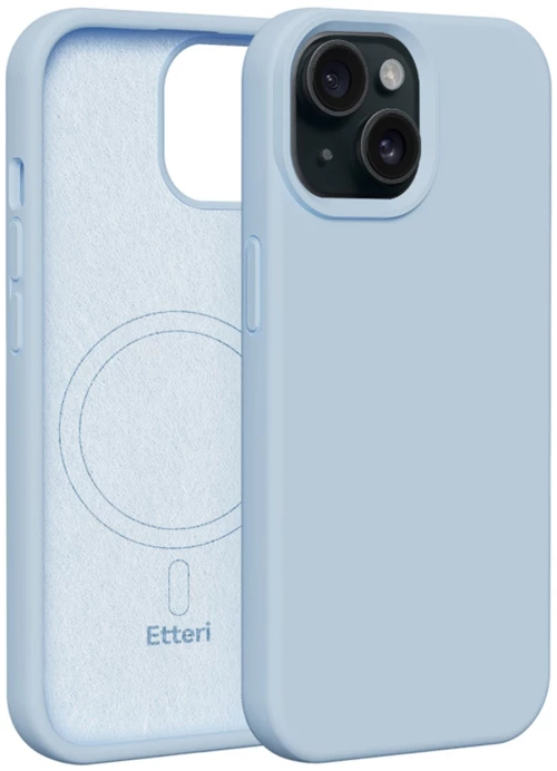 Etteri Silicone Mag case for iPhone 14 6,1" light blue