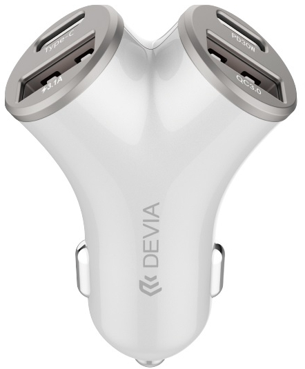 Devia car charger Extreme Metal PD 48W 2x USB 2x USB-C silver