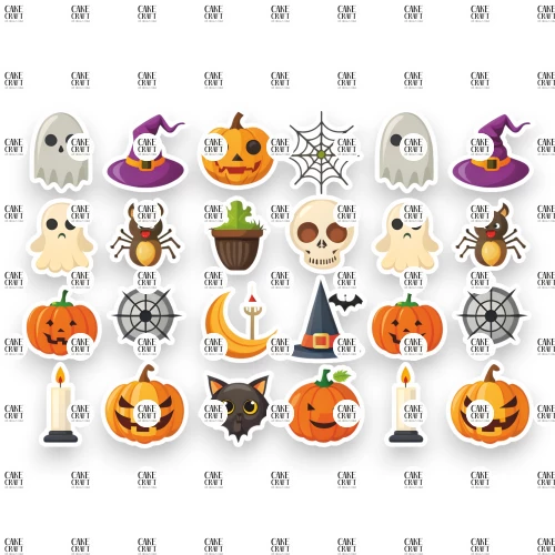 Βρώσιμα σχέδια Halloween v5 - 24τμχ