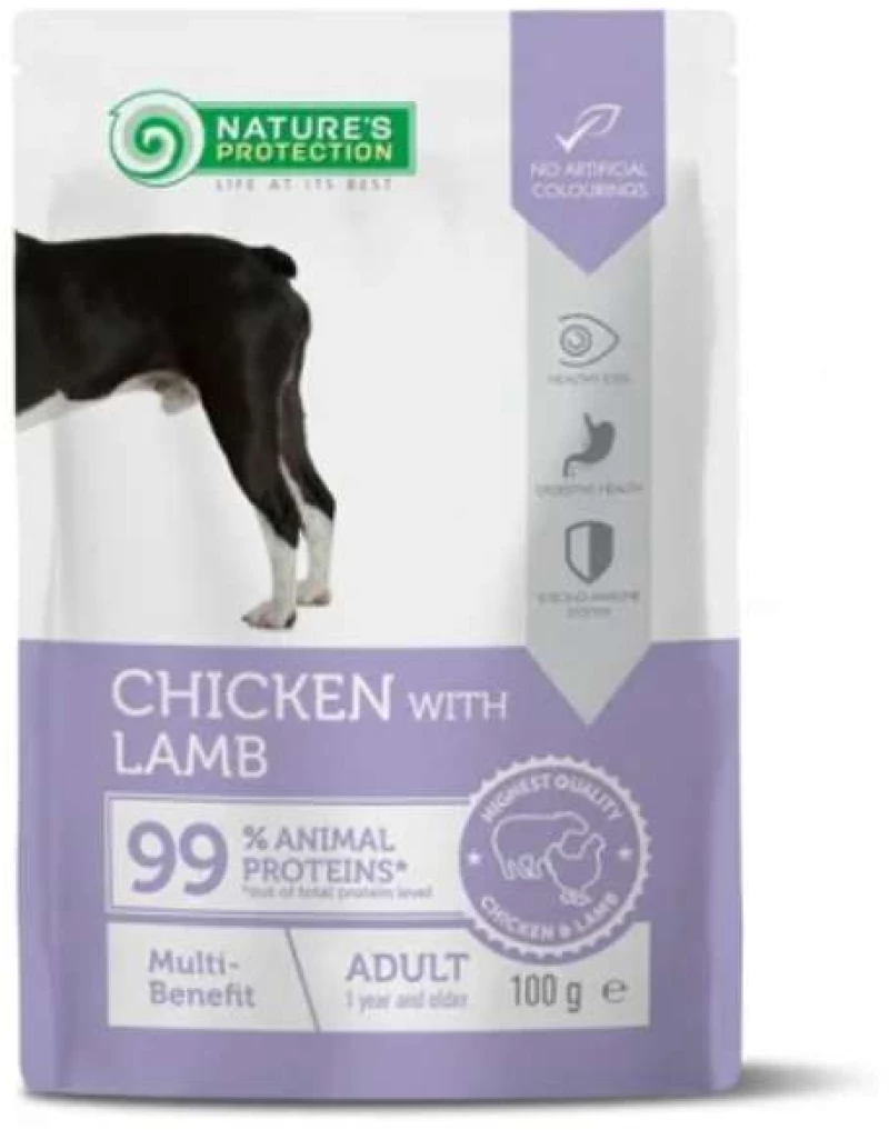 Nature's Protection Υγρή Τροφή Σκύλου Dog Multi Benefit Chicken-Lamb 100gr