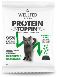 Wellfed Λιχουδιά Γάτας Freeze Dried Protein Toppin Chicken & Catgrass 6gr