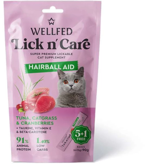 Wellfed Κρεμώδης Λιχουδιά Γάτας Lick N’ Care Hairbal Aid 90gr