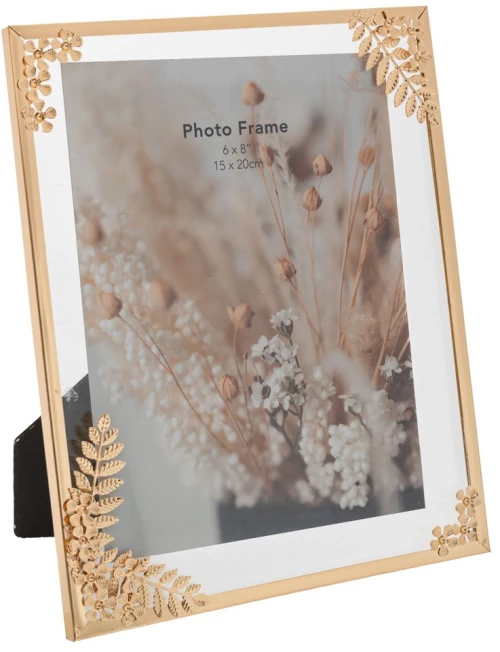 ΧΡΥΣΗ ΜΕΤΑΛΛΙΚΗ ΚΟΡΝΙΖΑ 15Χ20 ΕΚ ΜΕ ΣΧΕΔΙΟ ΛΟΥΛΟΥΔΙ ΣΤΙΣ ΓΩΝΙΕΣ