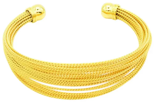 Ατσάλινο Χρυσό Βραχιόλι με Πολλαπλές Αλυσίδες (B3461)