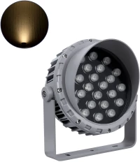 90644 GloboStar® GLOBOSTAR® FLOOD-MENA 90644 Προβολέας Σποτ Wall Washer με Αντιθαμβωτική Γρίλια LED 24W 2160lm 30° AC 220-240V Αδιάβροχο IP65 Θερμό Λευκό 3000K - Ασημί - Μ23 x Π23 x Υ18cm -