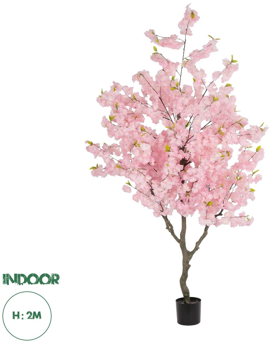 20678 GloboStar®  Artificial Garden PINK CHERRY BLOSSOM TREE 20678 Τεχνητό Διακοσμητικό Δέντρο Ροζ Άνθος Κερασιάς Υ200cm