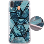 Geometric Marmur Case for Samsung A40 dark blue