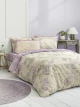 Σετ Σεντόνια Tiare Μπεζ, Λιλά Υπέρδιπλα (2 x 240x260 + 2 Μαξιλαροθήκες 52x72)