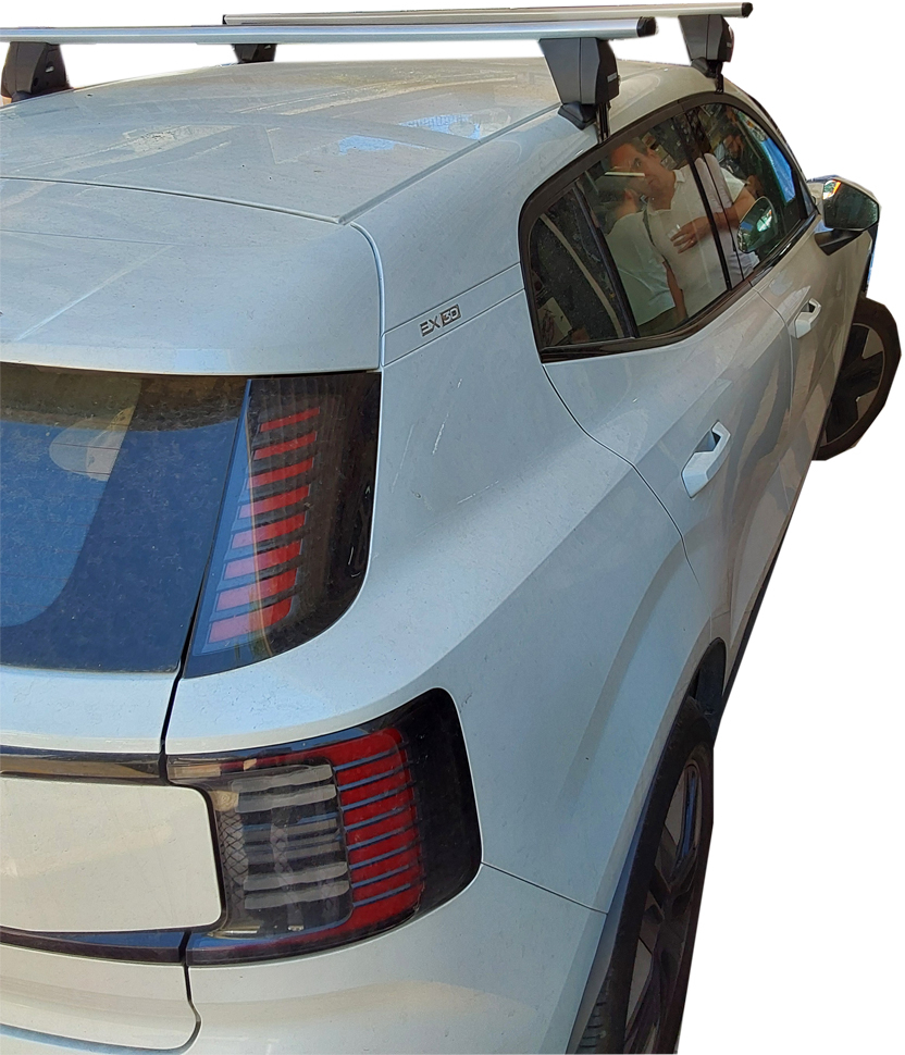 MENABO Kit Μπάρες - Πόδια MENABO DELTA SILVER για Volvo EX30 2023+ αλουμινίου- 2 τεμ. ΜΒ.VOLVOEX30.01