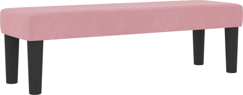 vidaXL Κρεβάτι Box Spring με Στρώμα & Πάγκο Ροζ 200x200 εκ. Βελούδο