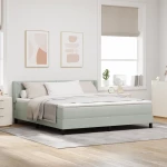 Κρεβάτι Box Spring με στρώμα vidaXL Ανοιχτό γκρι 180x200 εκ Βελούδο