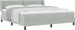 Κρεβάτι Box Spring με στρώμα vidaXL Ανοιχτό γκρι 180x200 εκ Βελούδο