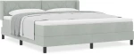 Κρεβάτι Box Spring με στρώμα vidaXL Ανοιχτό γκρι 180x200 εκ Βελούδο