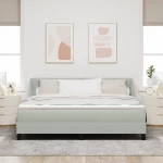 Κρεβάτι Box Spring με στρώμα vidaXL Ανοιχτό γκρι 180x200 εκ Βελούδο