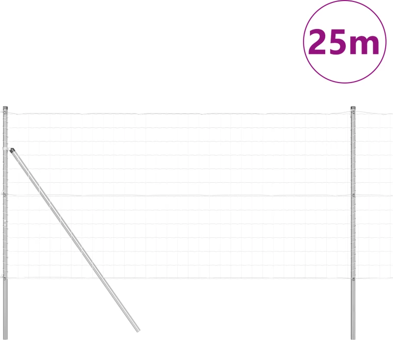 vidaXL Ευρωπαϊκή περίφραξη με 13 πόλους 1.2x25 μ Γαλβανισμένο Ατσάλι