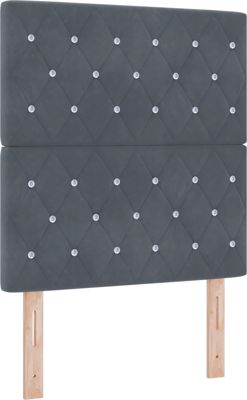 κρεβάτι box spring vidaXL με στρώμα & LED σκούρο γκρι 80x200 εκ. βελούδο