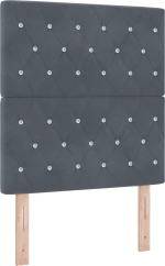 κρεβάτι box spring vidaXL με στρώμα & LED σκούρο γκρι 80x200 εκ. βελούδο