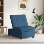 vidaXL Καναπές Κρεβάτι 3 σε 1 με Pull-Out Σχεδίαση σε Μπλε Ύφασμα