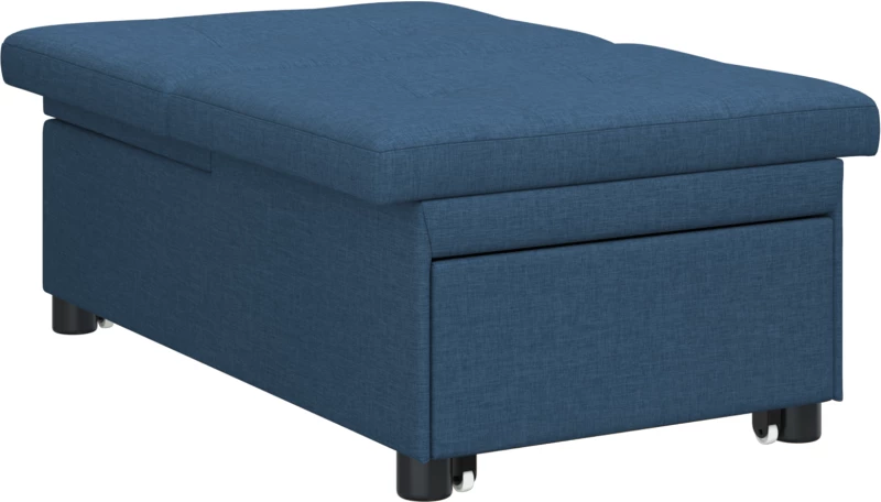 vidaXL Καναπές Κρεβάτι 3 σε 1 με Pull-Out Σχεδίαση σε Μπλε Ύφασμα