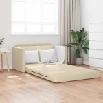 vidaXL Καναπές Κρεβάτι 2 σε 1 Κρεμ 124x71x78 cm Ύφασμα