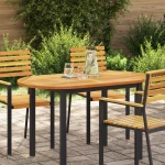 vidaXL Επιφάνεια Τραπέζι 120x70x2,2 cm Ωοειδής Μασίφ Ξύλο Acacia
