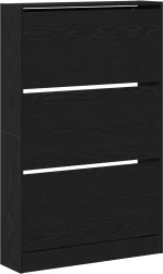 vidaXL ντουλάπα παπουτσιών Μαύρο Δρυς 80x21x125,5 εκ Επεξεργασμένο ξύλο