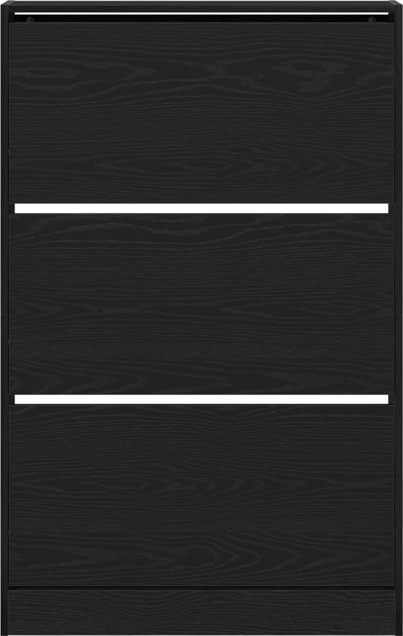 vidaXL ντουλάπα παπουτσιών Μαύρο Δρυς 80x21x125,5 εκ Επεξεργασμένο ξύλο