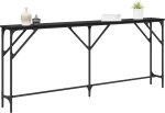 vidaXL Τραπέζι Κονσόλας Μαύρης Δρυός 180x23x75 εκ. Κατασκευασμένο Ξύλο